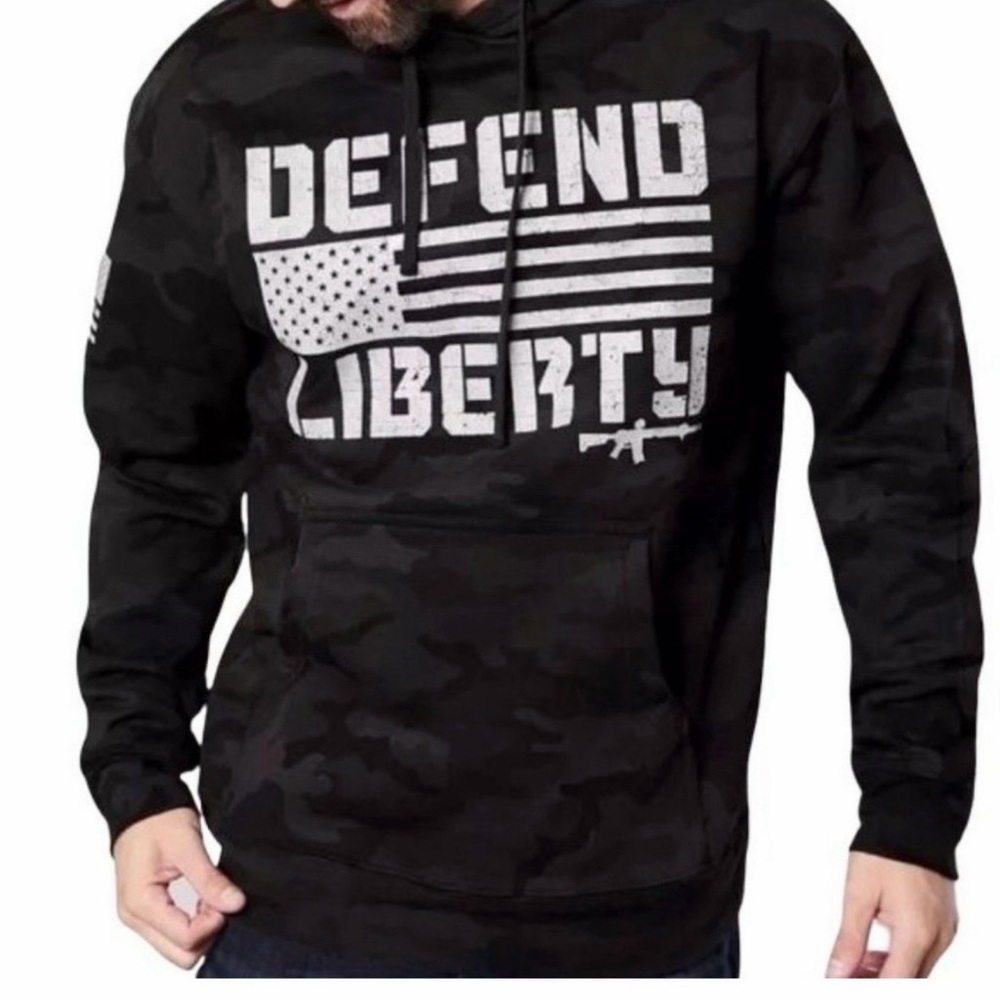 Howitzer "Defend Liberty" Black Camo Hoodie - Picture 2 of 11